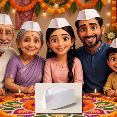 Plain White Topi 11 Inch 1pc - Indian Grocery Singapore