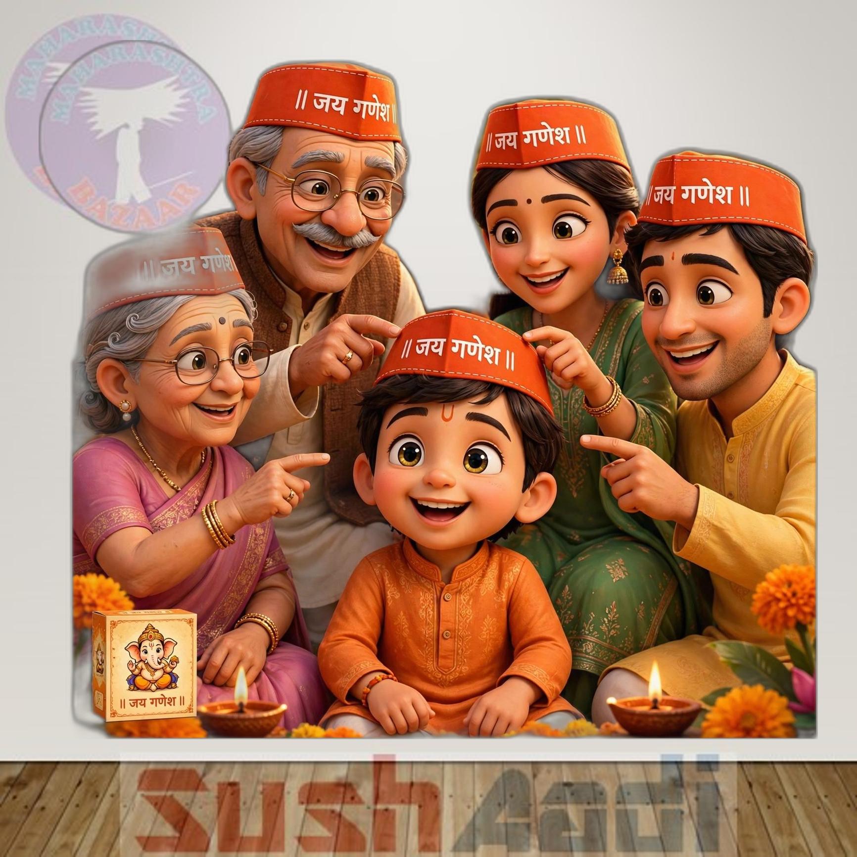 Orange Maharashtain Gandi Topi (cap)