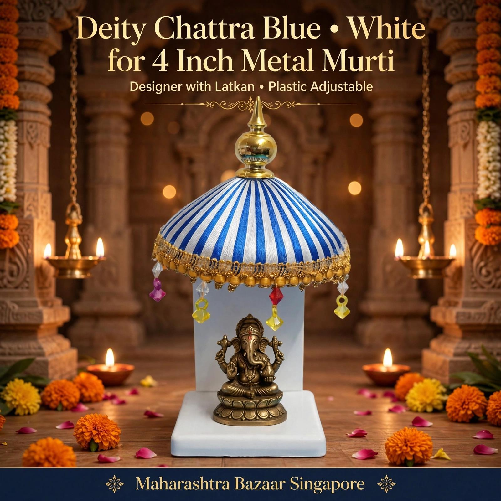 Deity Chattra Pink White Designer B19d3