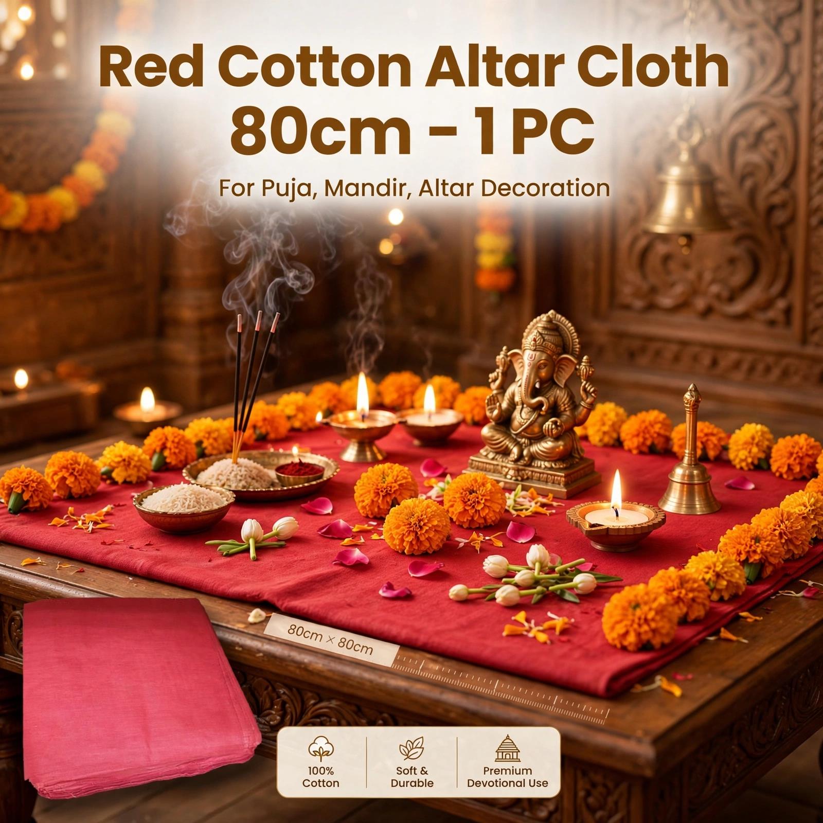 Red Cotton Cloth 80cm 1pc - Indian Grocery Singapore