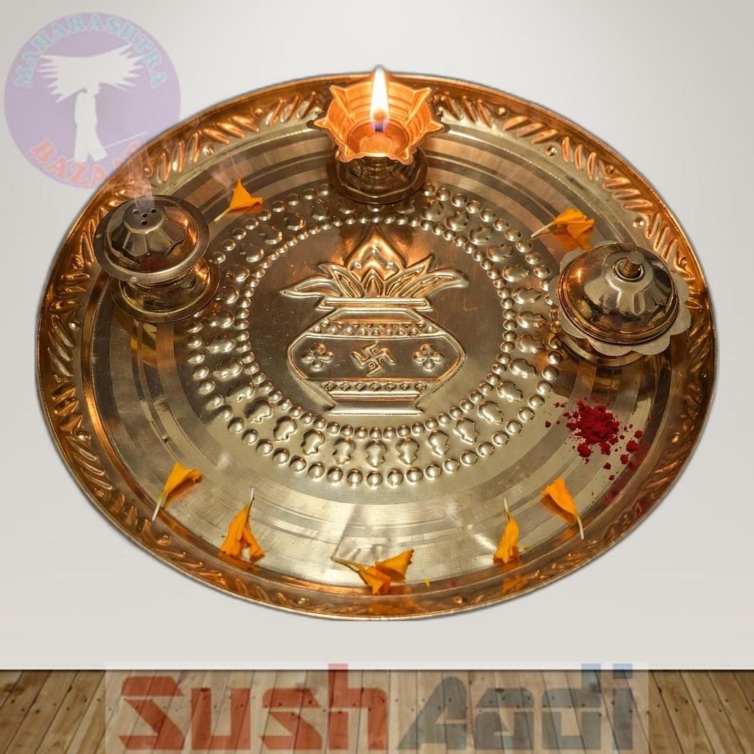 Bronze Designer Puja Thali D1
