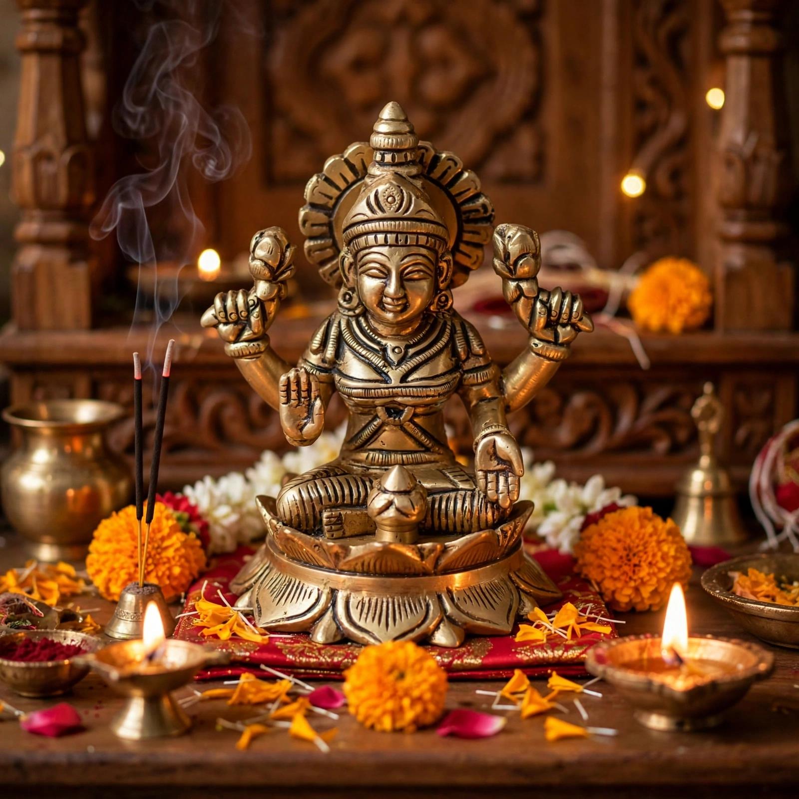 Lakshmi Murti Brass Made 6inch