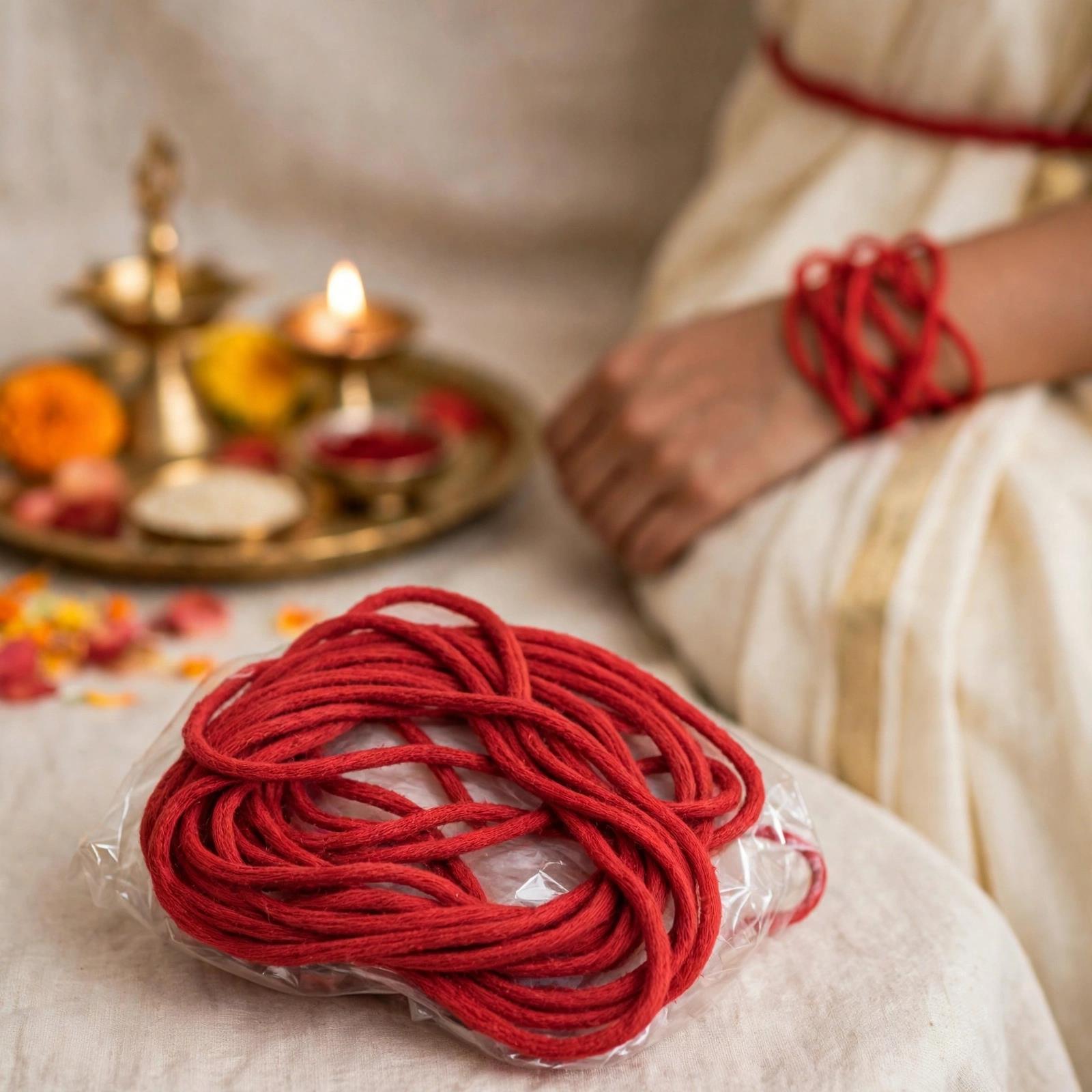Red Cotton Thread 2 Meter | Lal Dhaga Kalawa