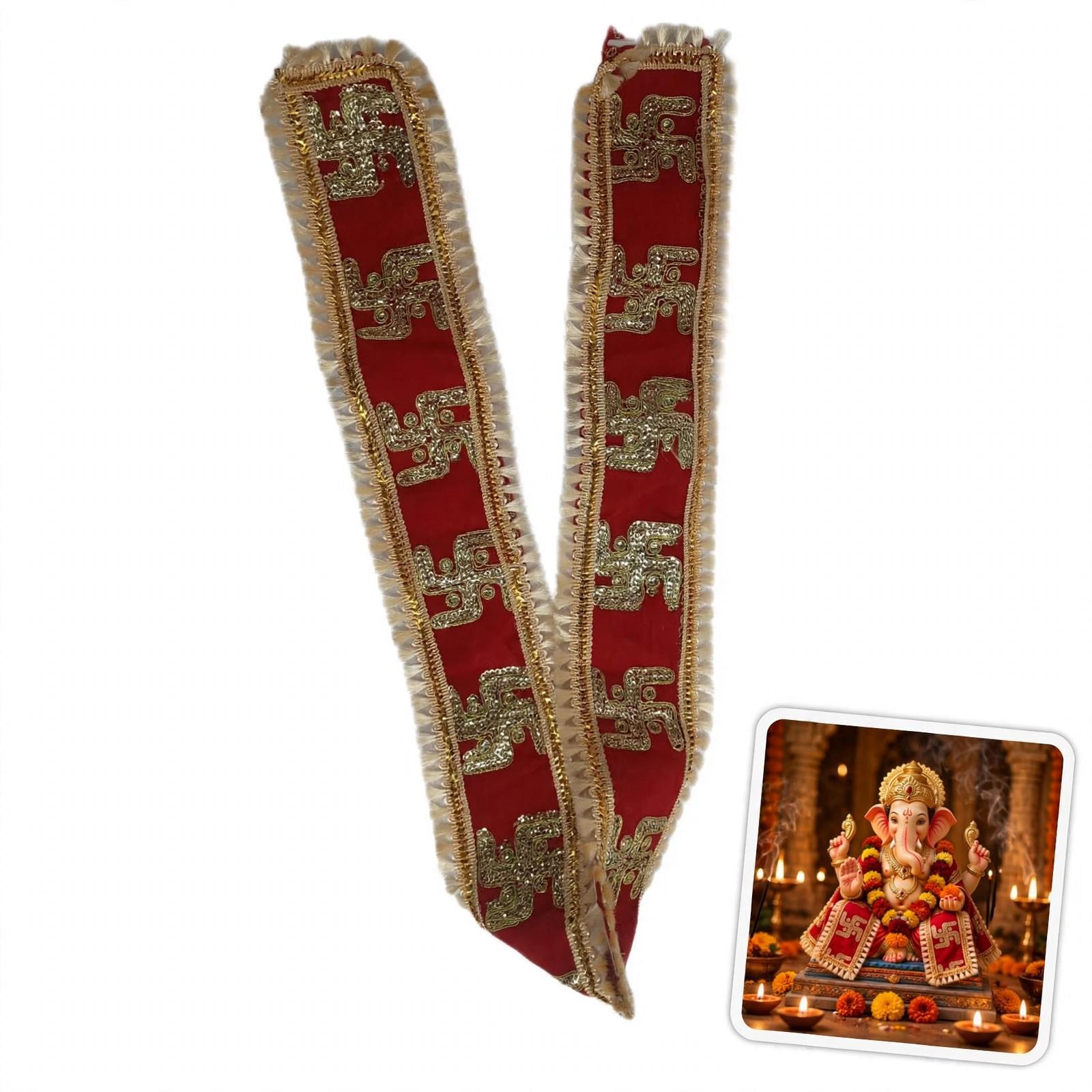 Designer Cloth Dupatta Red 1foot B37