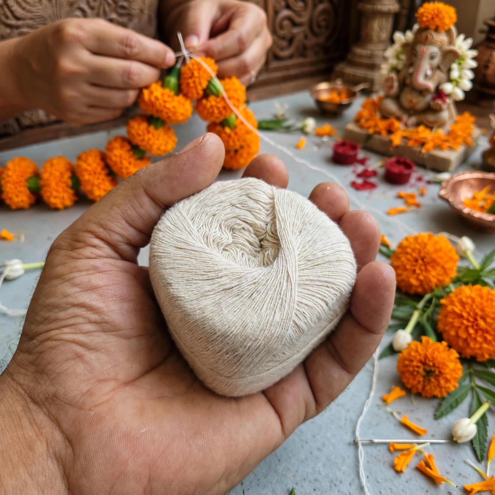 White Plain Cotton Thread / Haar Phool Dhaga - Indian Grocery Singapore