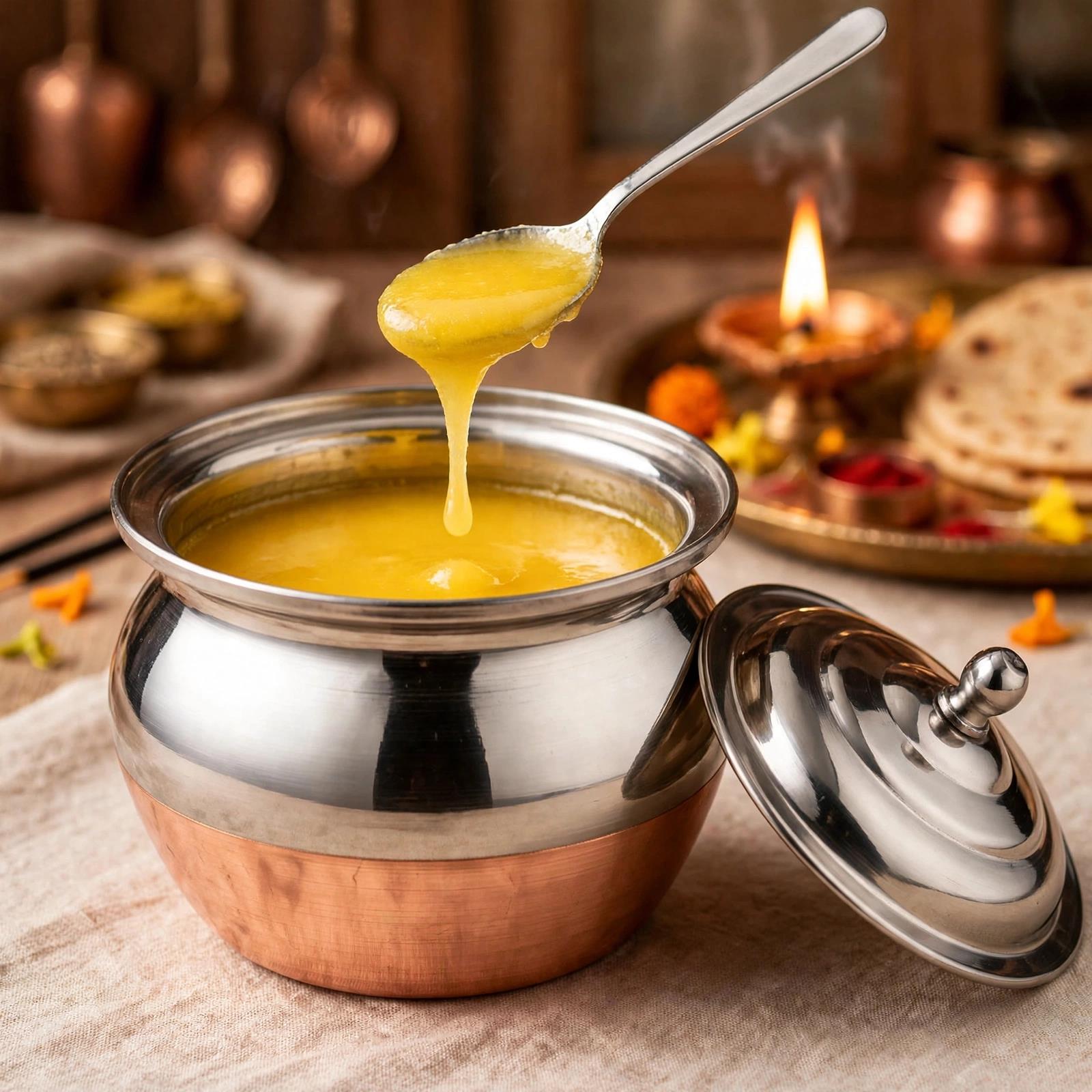 Ghee Pot Copper Coated 200ml D1