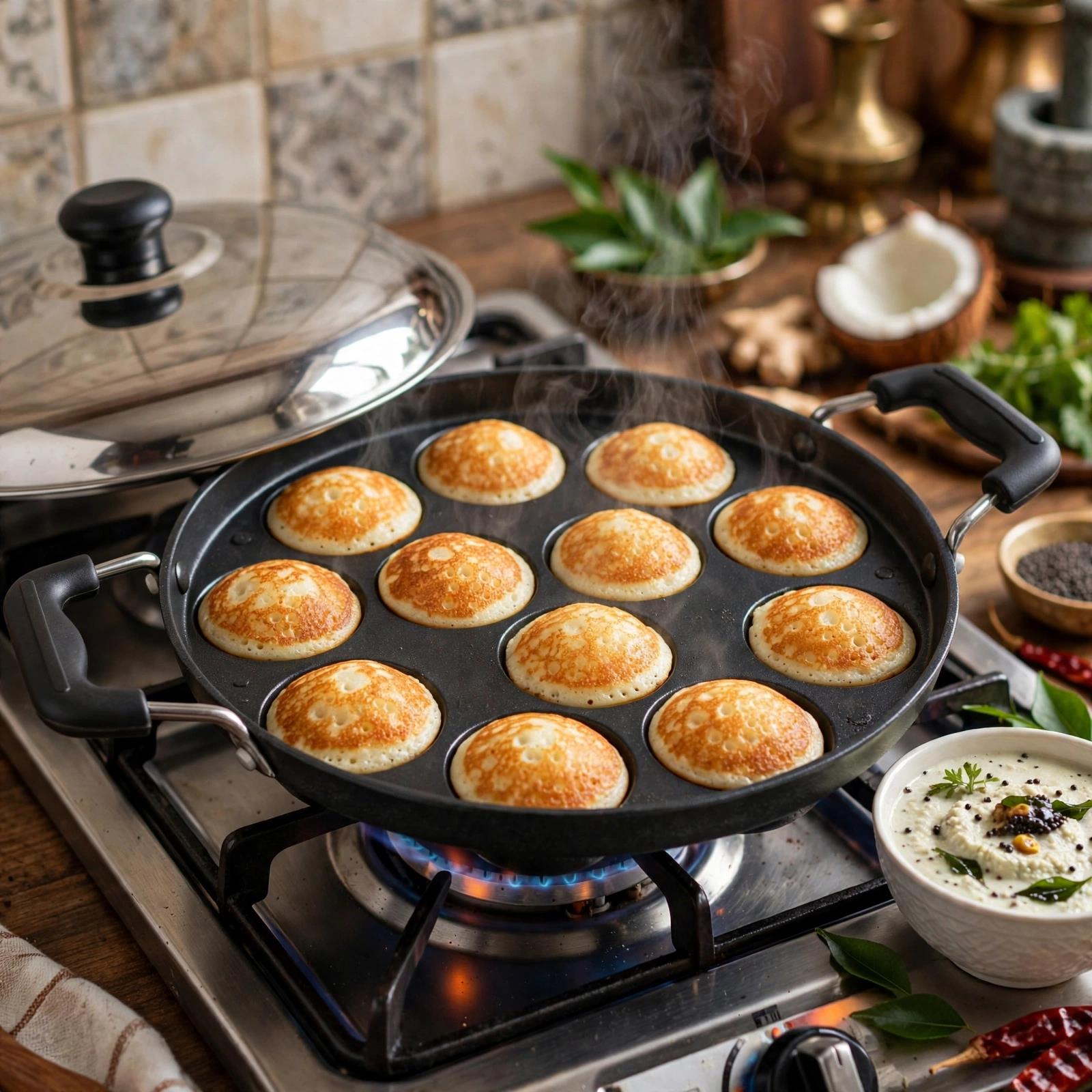Bright Non Stick Appam Patra 12 Cavities