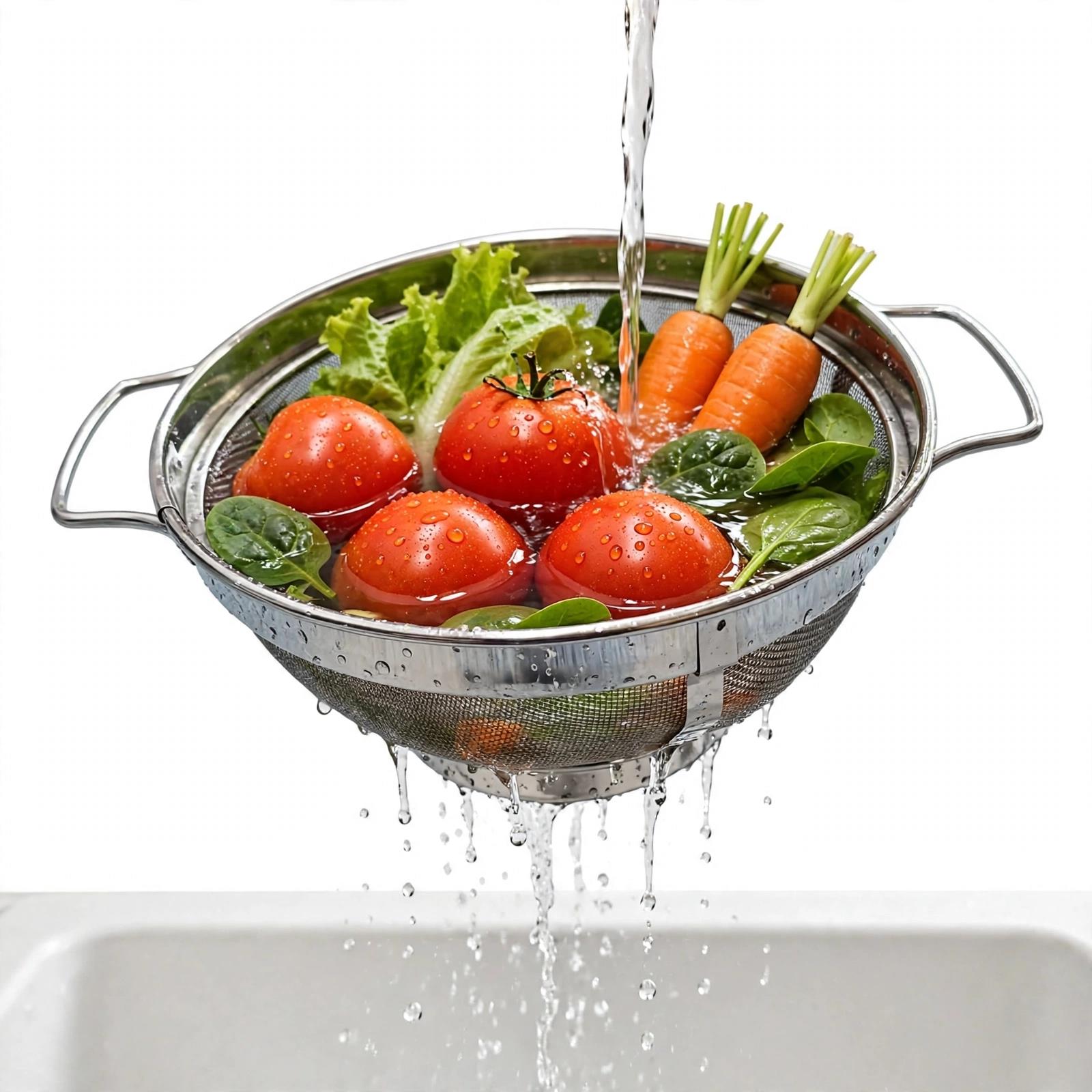 Steel Vegetable Wash Stainer Dia 8 Inch