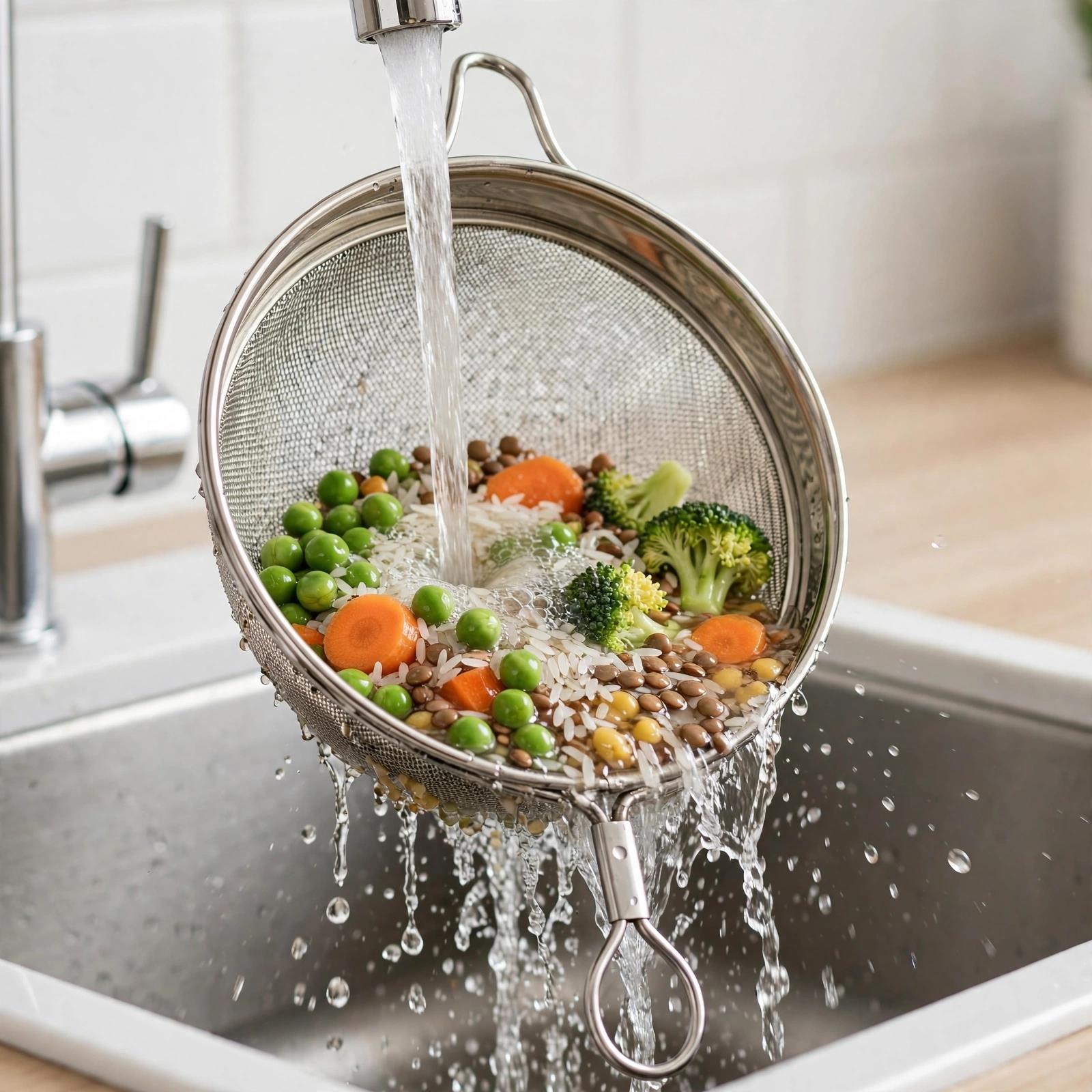 Steel Vegetable Wash Stainer 15 Inch Long